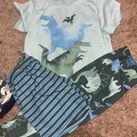 🤗3 for $20! TWO SETS (2) 3t pajama dinosaur and camo toddler 3t boy pajama sets - Picture 3 of 9